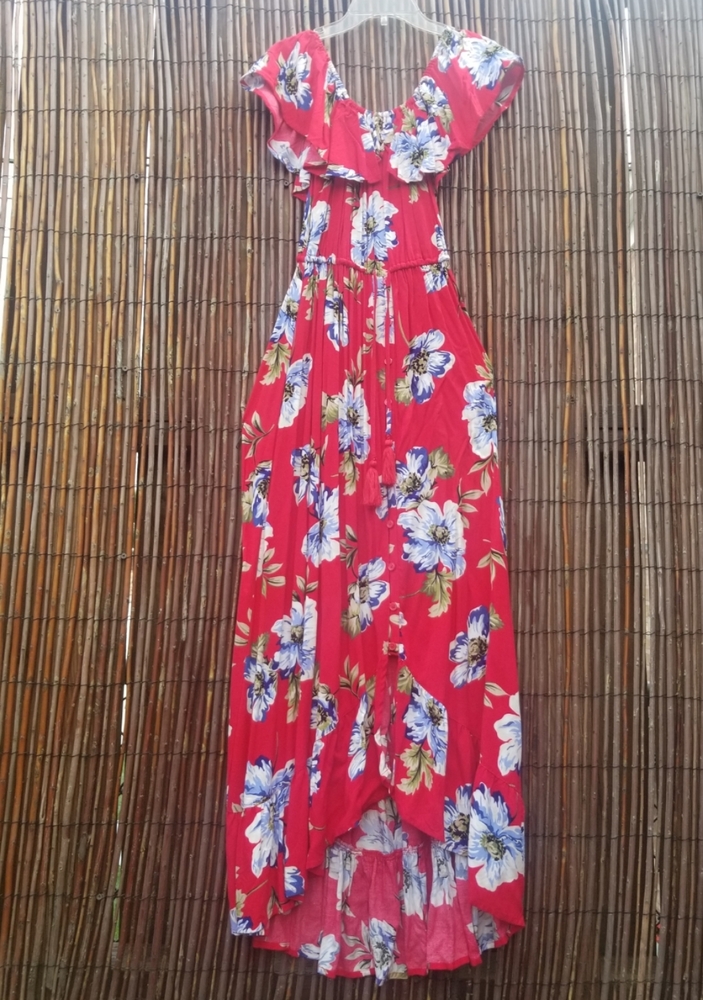 Red floral maxi dress - Picture 13 of 16